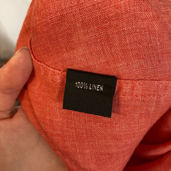 Ellen Tracy Skirt Womens Sz 14 Poppy Red Woven Linen A Line Lightweight Mini - Picture 7 of 9